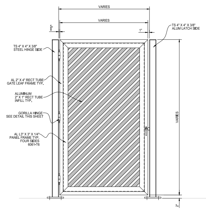 Diagonal Louver Single Swing Gate - PalmSHIELD