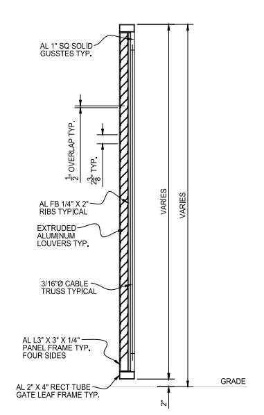 Horizontal Louver Gate Section - PalmSHIELD