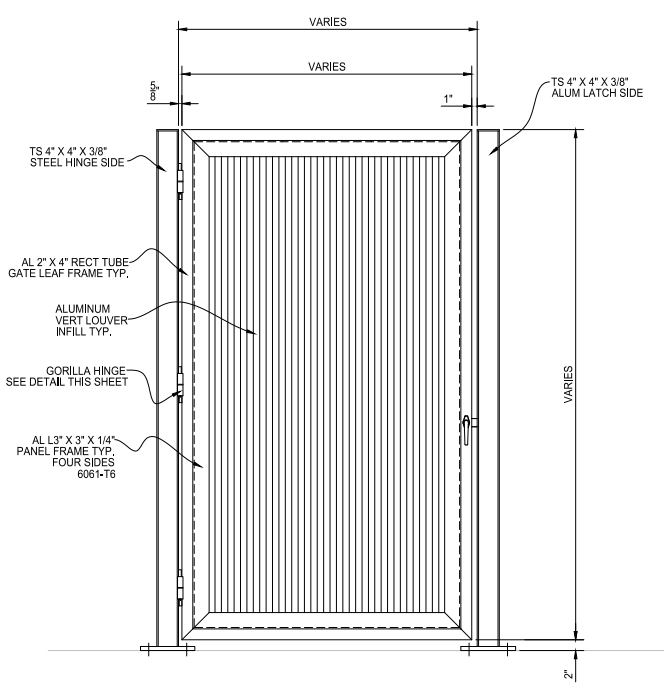 Single Swing Gate - (Vertical Louver Swing Gate) - PalmSHIELD