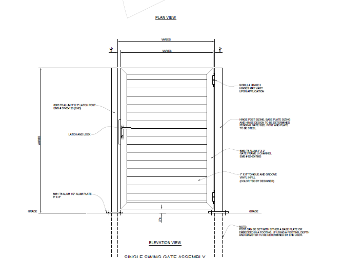 Single Swing Gate - ( Vinyl Mercury Eco) - (Solid) - PalmSHIELD