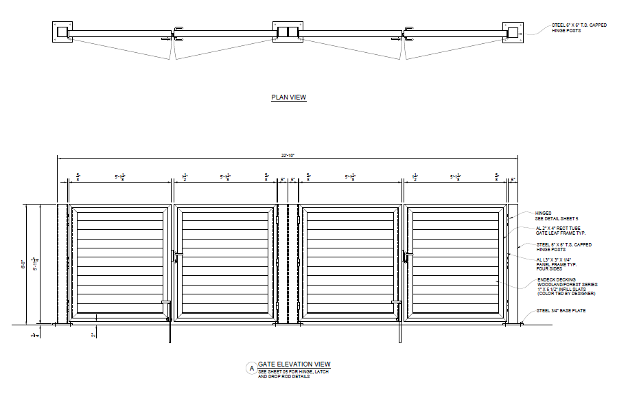 Double Dumpster Enclosure - Front Elevation View - Palmshield