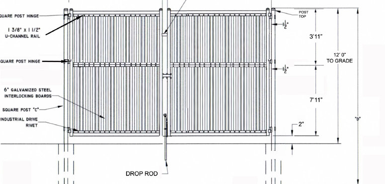 Double Swing Gate - Double Stacked -(Gibraltar Solid) - PalmSHIELD