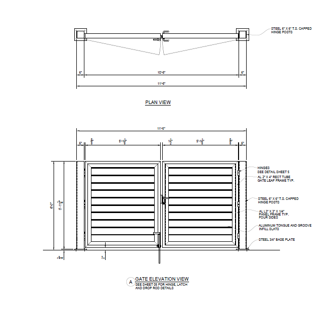 Single Dumpster Enclosure - Front Elevation View - PalmSHIELD