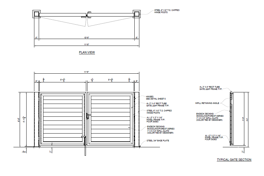 Single Dumpster Enclosure - Front Elevation View - PalmSHIELD