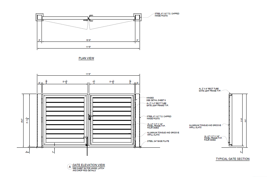 Walk In Dumpster Enclosure - Front Elevation View - PalmSHIELD