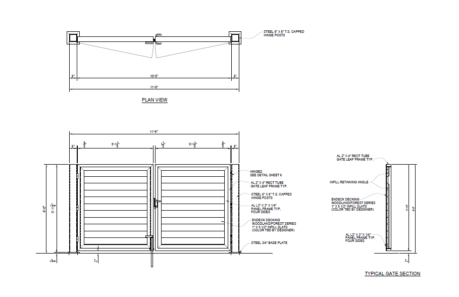 Walk In Dumpster Enclosure (Solid Composite) - Front Elevation View ...