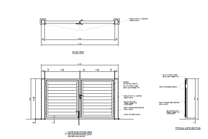 Walk In Dumpster Enclosure - Front Elevation View - PalmSHIELD