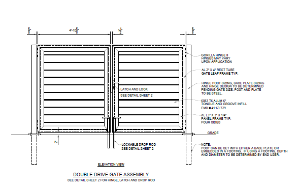 10′ Wide Industrial Double Swing Gate - PalmSHIELD