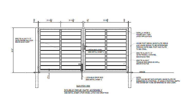 12′ Wide Commercial Double Swing Gate - PalmSHIELD