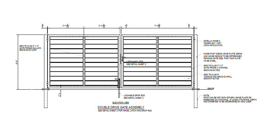 16′ Wide Commercial Double Swing Gate - PalmSHIELD