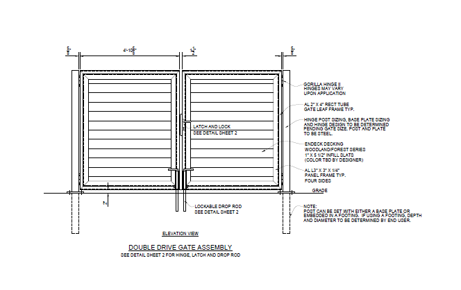 10′ Wide Industrial Double Swing Gate - PalmSHIELD