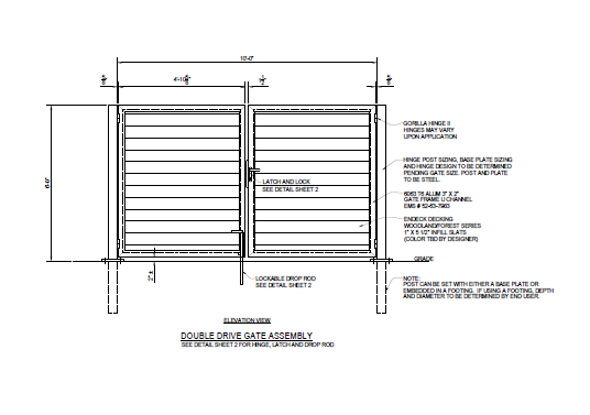 10′ Wide Commercial Double Swing Gate - PalmSHIELD