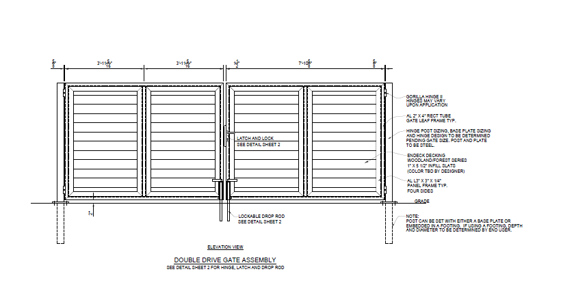 16′ Wide Industrial Double Swing Gate - PalmSHIELD