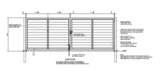 16′ Wide Commercial Double Swing Gate - PalmSHIELD