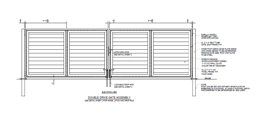 20′ Wide Industrial Double Swing Gate - PalmSHIELD