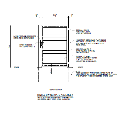 4′ Wide Commercial Single Swing Gate - Palmshield