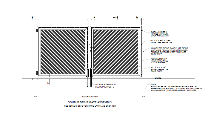 12′ Wide Industrial Double Swing Gate - PalmSHIELD