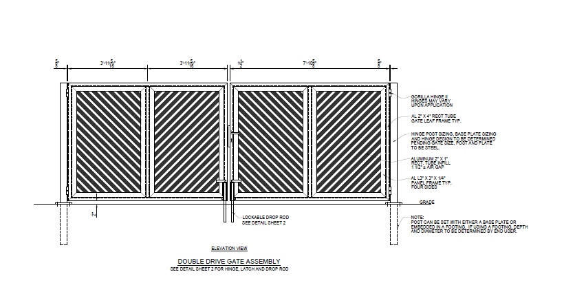 16′ Wide Industrial Double Swing Gate - PalmSHIELD