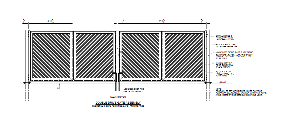 20′ Wide Industrial Double Swing Gate - PalmSHIELD