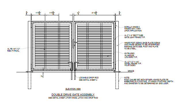 10′ Wide Industrial Double Swing Gate - PalmSHIELD