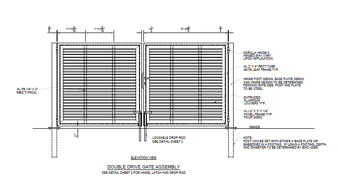 12′ Wide Industrial Double Swing Gate - PalmSHIELD