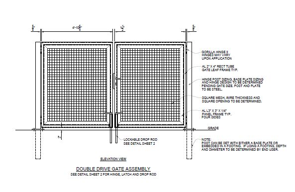 10′ Wide Industrial Double Swing Gate - PalmSHIELD