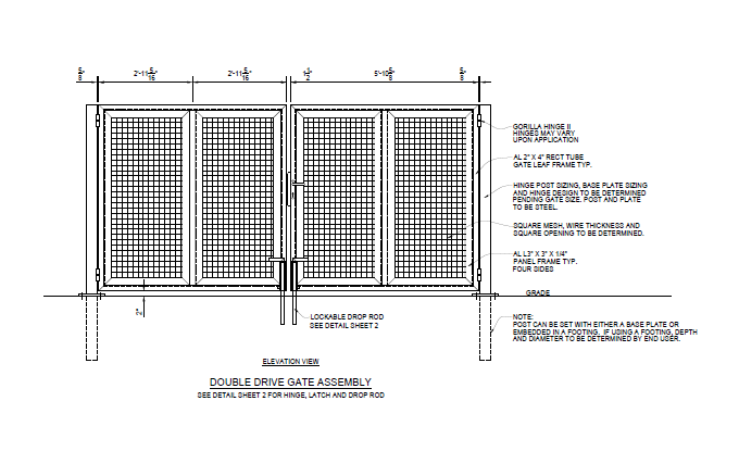 12′ Wide Industrial Double Swing Gate - PalmSHIELD