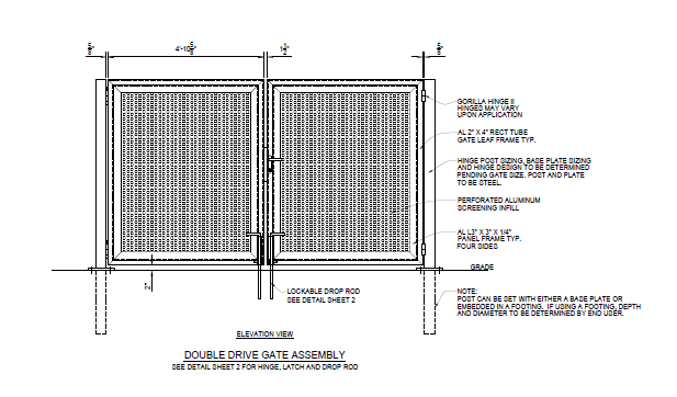 10′ Wide Industrial Double Swing Gate - PalmSHIELD