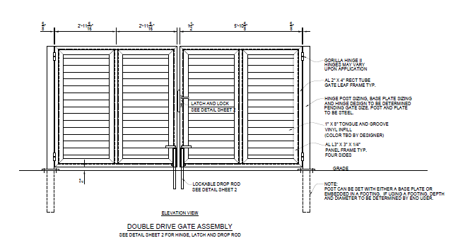 12′ Wide Industrial Double Swing Gate - PalmSHIELD