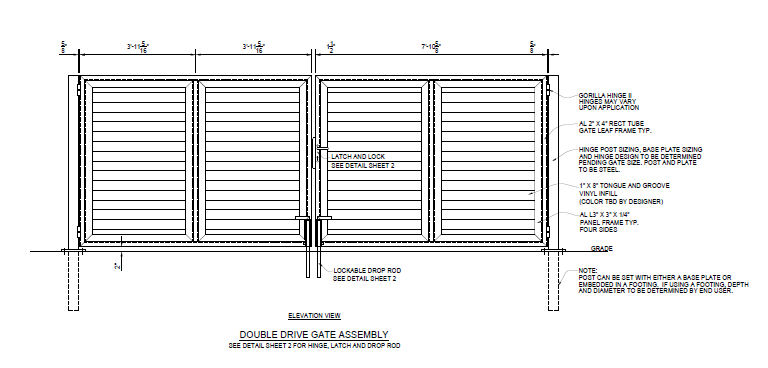 16′ Wide Industrial Double Swing Gate - PalmSHIELD