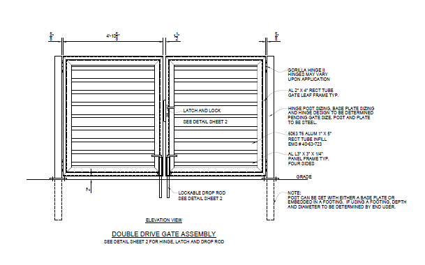 10′ Wide Industrial Double Swing Gate - PalmSHIELD