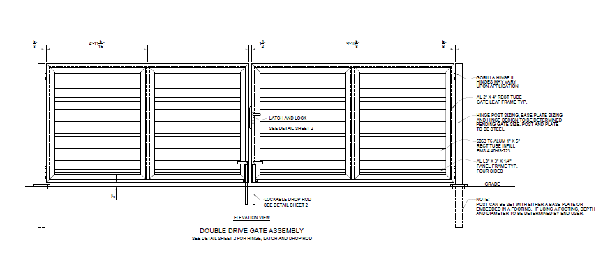 20′ Wide Industrial Double Swing Gate - PalmSHIELD