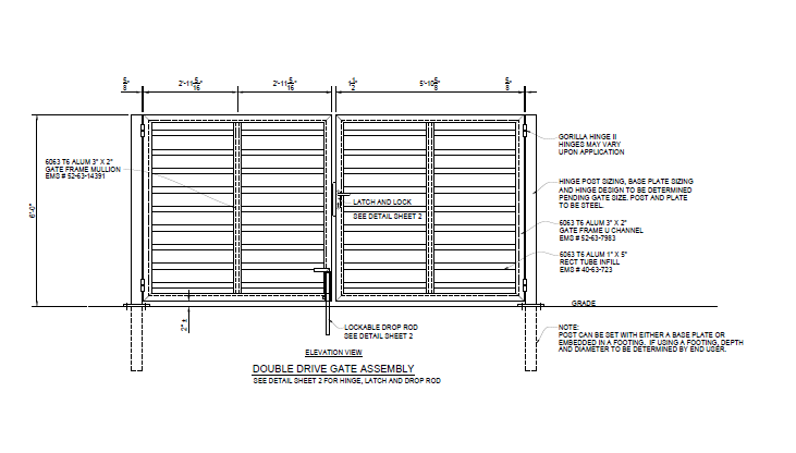 12' Wide Commercial Single Swing Gate - PalmSHIELD