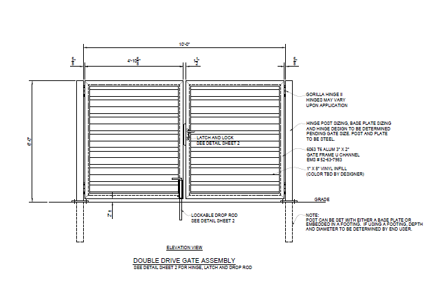 10′ Wide Commercial Double Swing Gate - PalmSHIELD