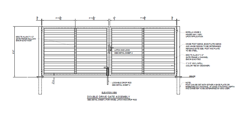 16′ Wide Commercial Double Swing Gate - PalmSHIELD