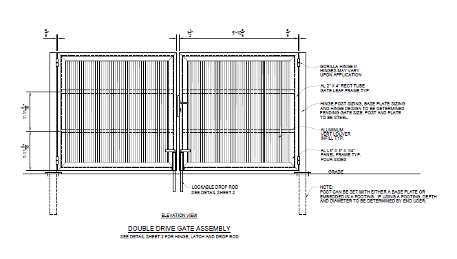 12′ Wide Industrial Double Swing Gate - Palmshield