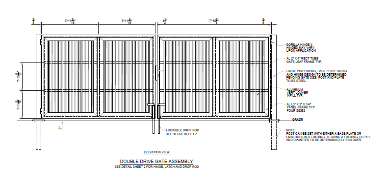 16′ Wide Industrial Double Swing Gate - PalmSHIELD