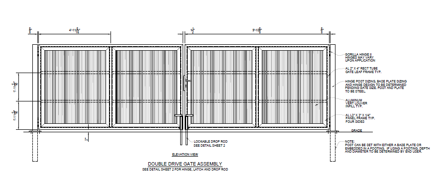 20′ Wide Industrial Double Swing Gate - PalmSHIELD