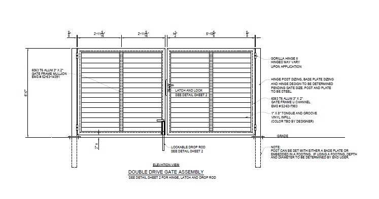 12′ Wide Commercial Double Swing Gate - PalmSHIELD