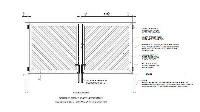 12′ Wide Louvered Double Swing Gate - PalmSHIELD