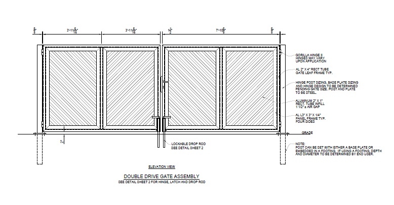 16′ Wide Louvered Double Swing Gate - (diagonal Louver) - Palmshield