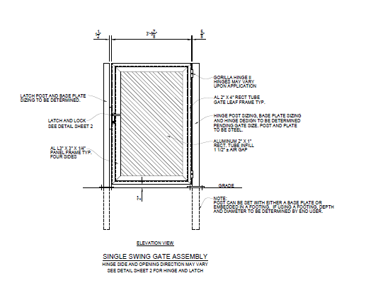 4′ Wide Louvered Single Swing Gate - PalmSHIELD