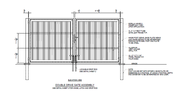 12′ Wide Louvered Double Swing Gate - PalmSHIELD