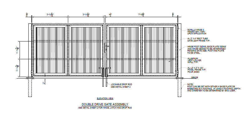 16′ Wide Louvered Double Swing Gate - PalmSHIELD