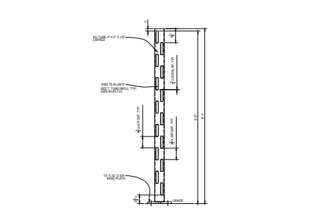 Aluminum Infill Aluminum Post - Panel Section - PalmSHIELD