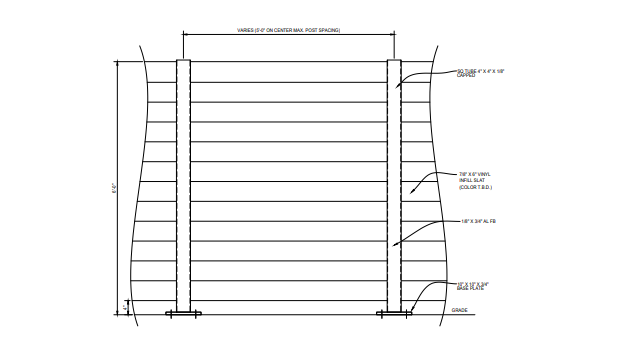 Vinyl Infill Aluminum Post - Panel Elevation - PalmSHIELD