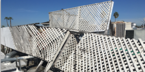 Though these lattice panels provide up to 50% opening, they still failed under 60 MPH winds