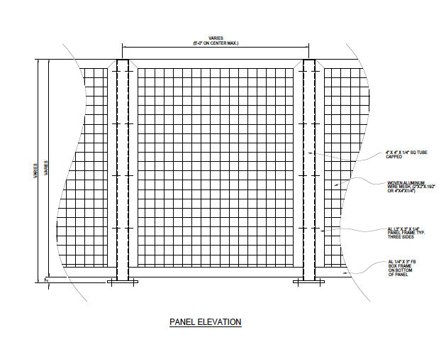 Espalier Double Mesh Panel Elevation - PalmSHIELD