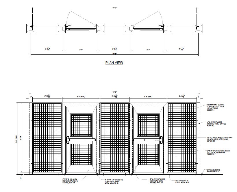 Back Elevation View (Wire Mesh) - PalmSHIELD