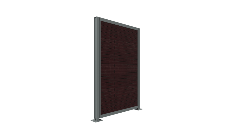 3D image of a sound-blocking acoustic panel with faux brick infill.